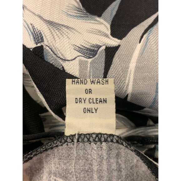 Island Attitudes Women Aloha Hawaiian Shift Dress Medium M Black Silk EUC - Picture 8 of 8